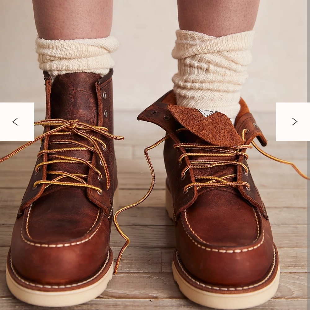 Red Wing Shoes Women's Brown Leather Combat Boots